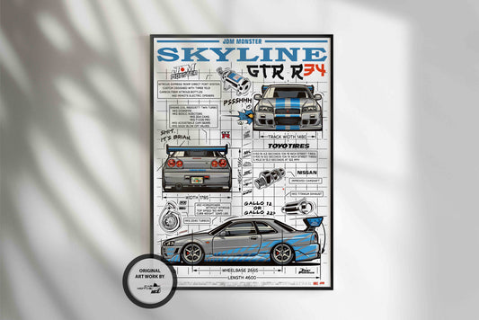 Nissan Skyline GTR-R34 (1999) - VECTOR ART