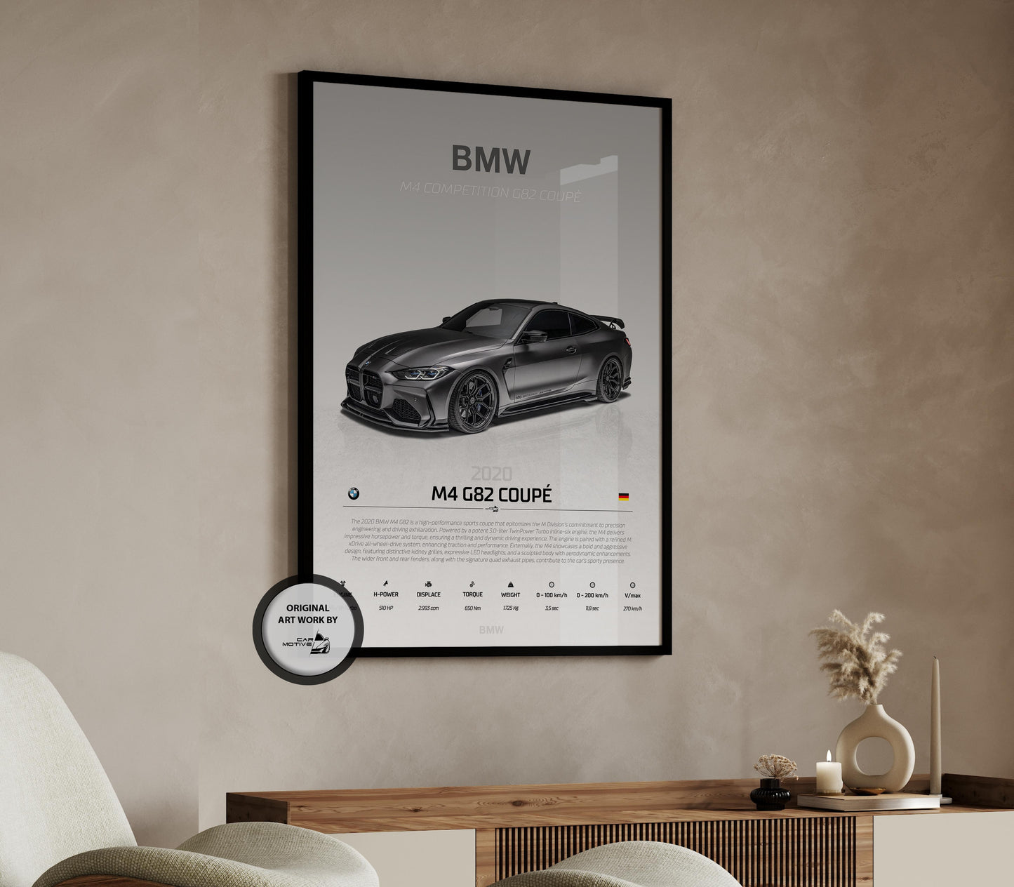 BMW M4 G82 Coupé (2020) - STUDIO MONTAGE 3/4 SIDE