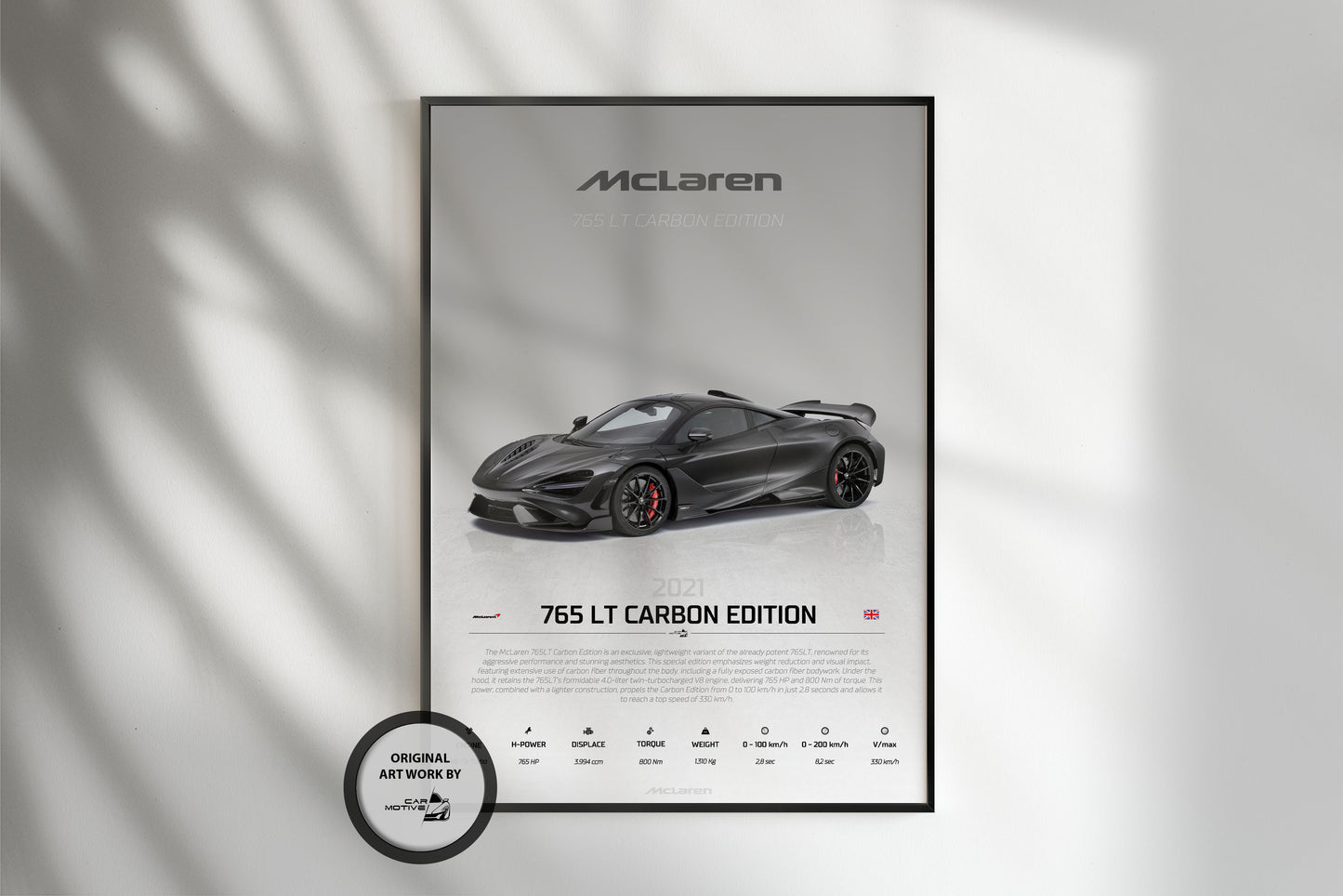 McLaren 765 LT Carbon Edition (2021) - STUDIO MONTAGE 3/4 SIDE