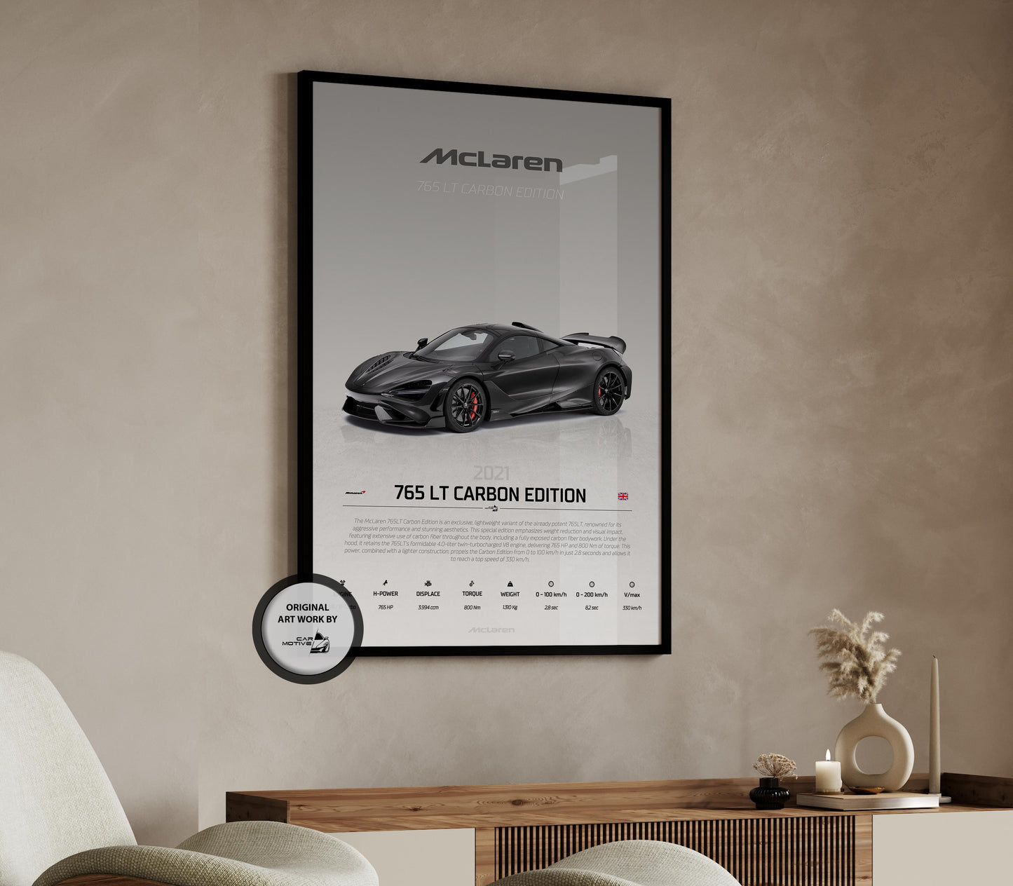 McLaren 765 LT Carbon Edition (2021) - STUDIO MONTAGE 3/4 SIDE