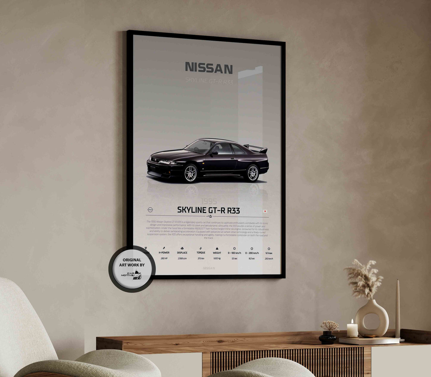 Nissan Skyline GT-R R33 (1995) - STUDIO MONTAGE 3/4 SIDE