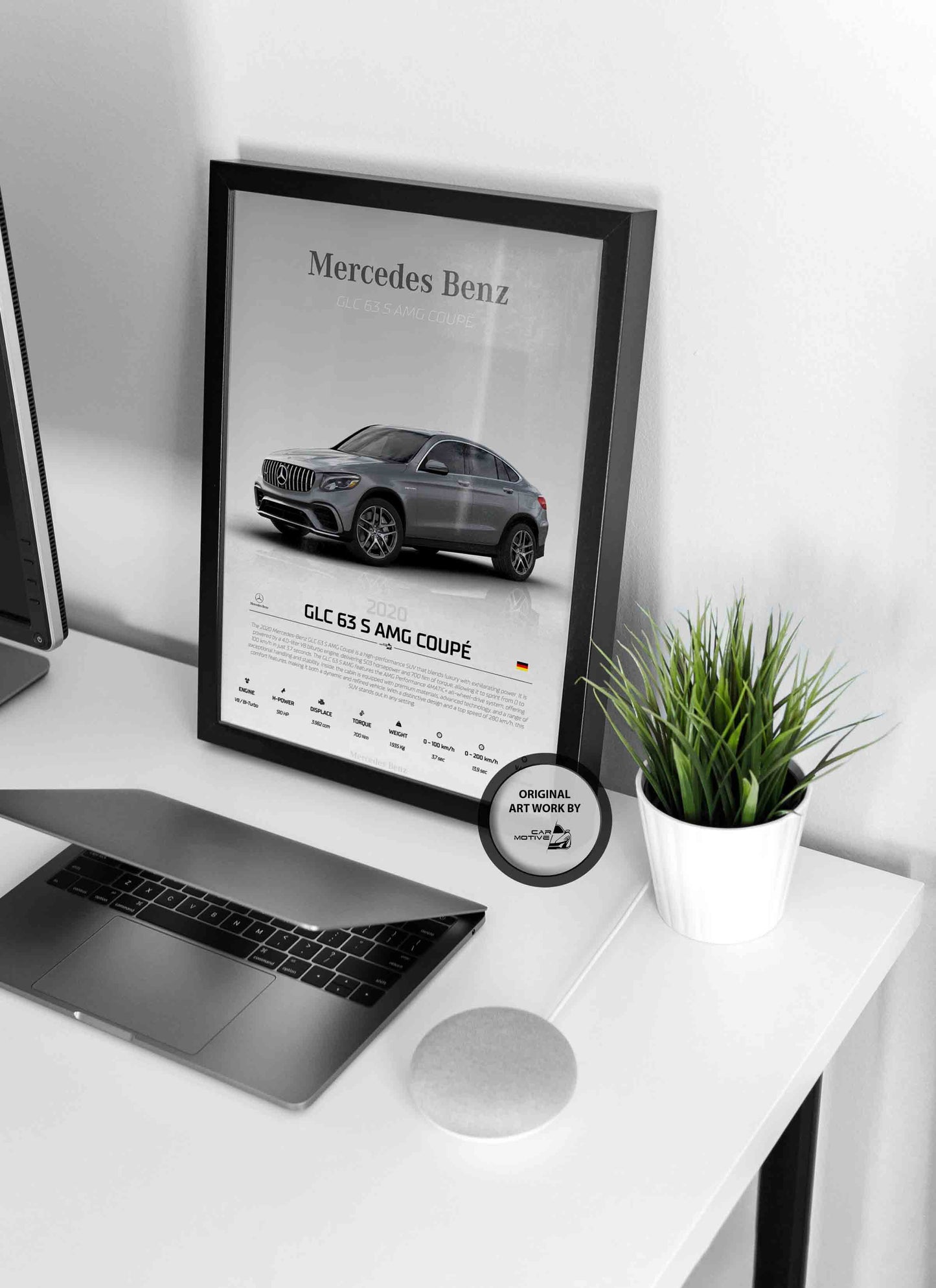 Mercedes Benz GLC 63 S AMG Coupé (2020) - STUDIO MONTAGE 3/4 SIDE