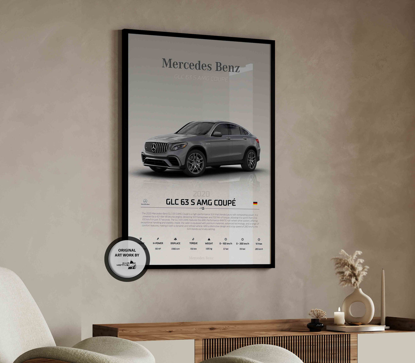 Mercedes Benz GLC 63 S AMG Coupé (2020) - STUDIO MONTAGE 3/4 SIDE