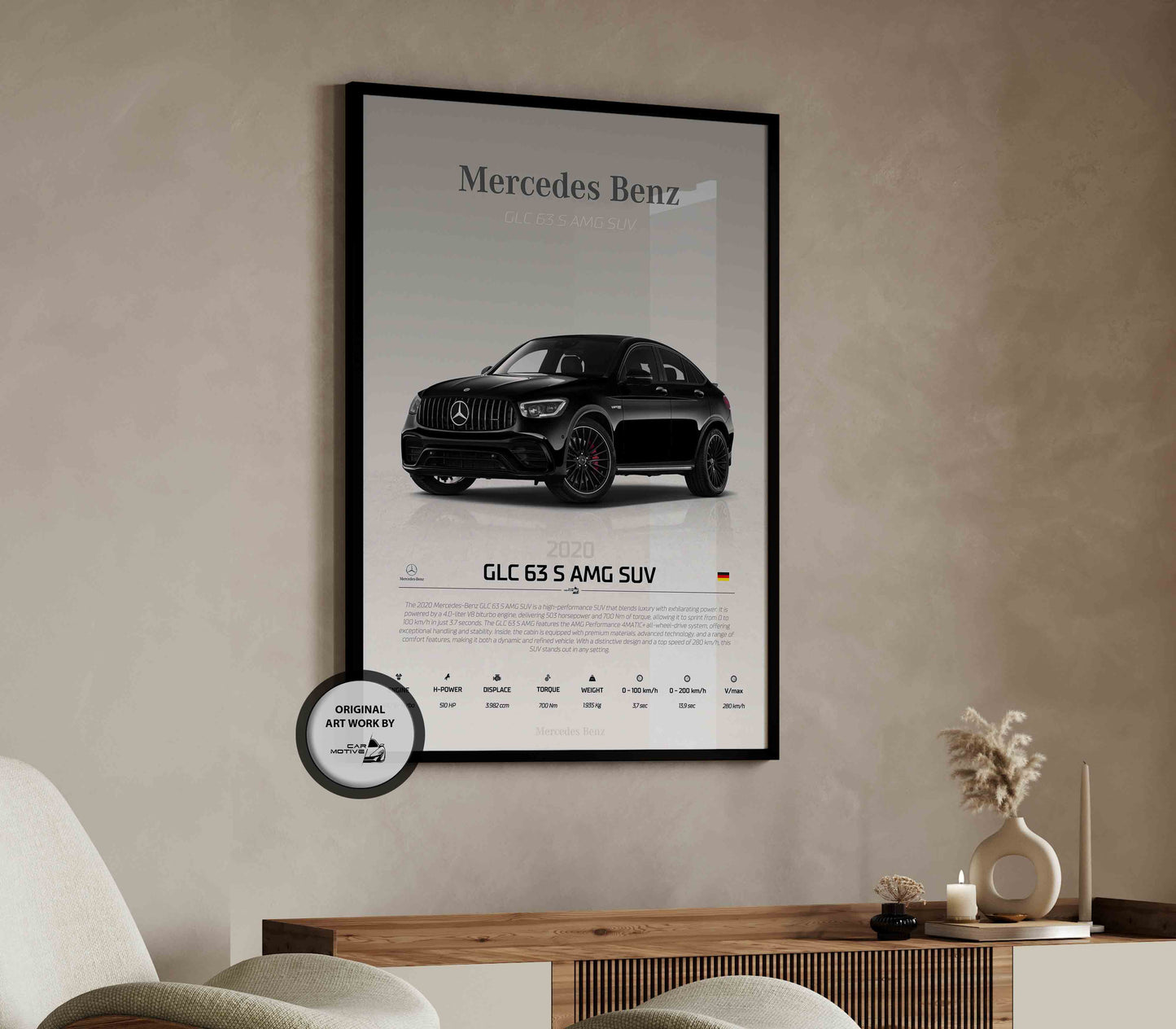 Mercedes Benz GLC 63 S AMG SUV (2020) - STUDIO MONTAGE 3/4 SIDE