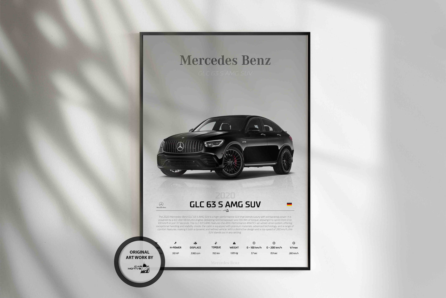 Mercedes Benz GLC 63 S AMG SUV (2020) - STUDIO MONTAGE 3/4 SIDE