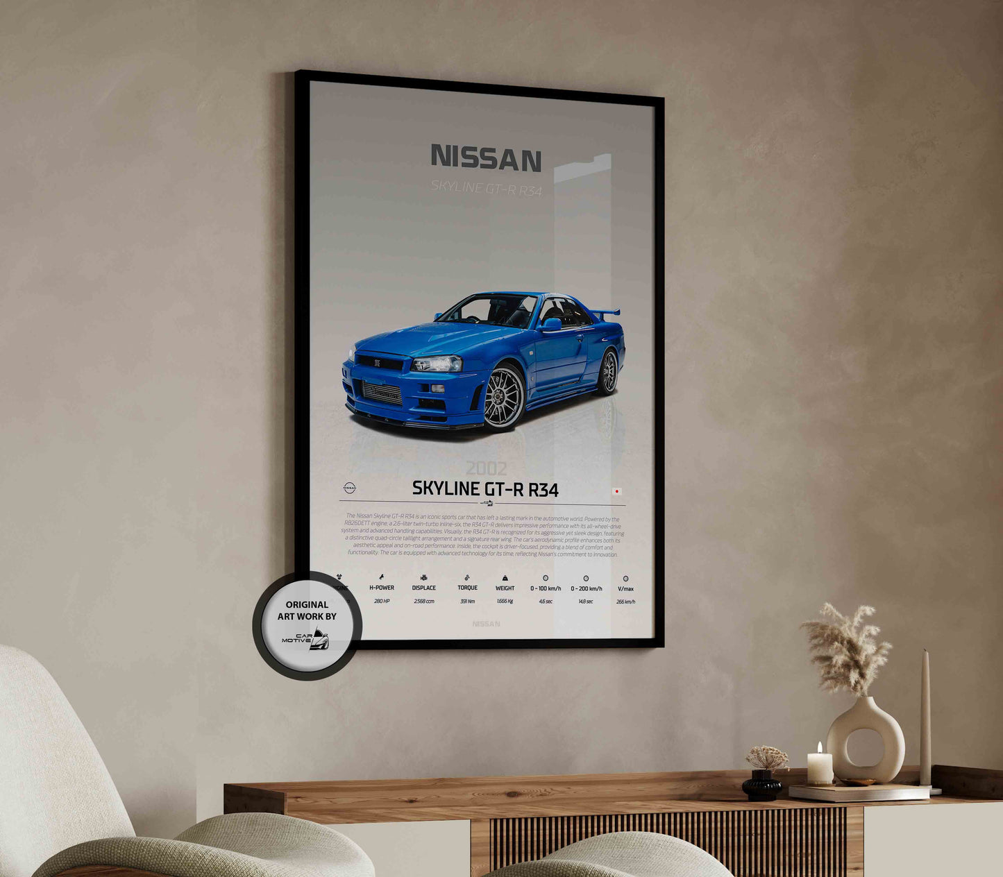 Nissan Skyline GTR-R34 (1999) - STUDIO MONTAGE 3/4 SIDE