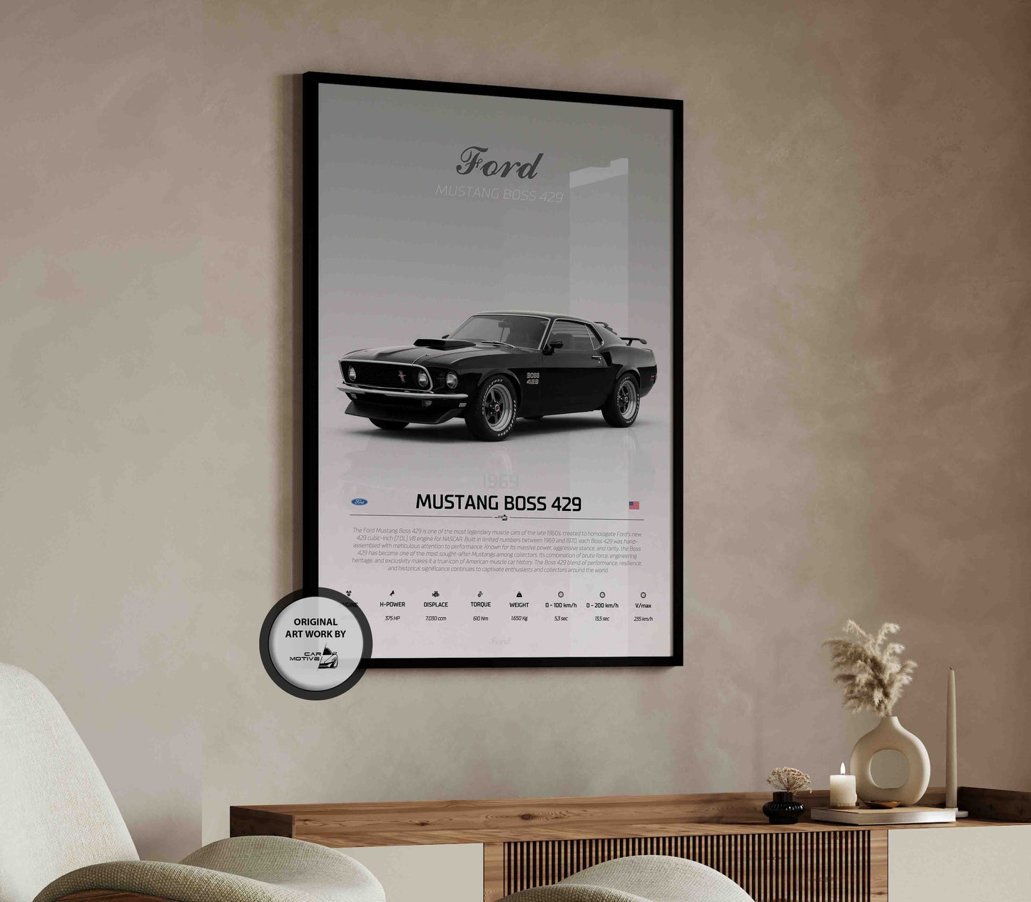 Ford Mustang Boss 429 (1969) - STUDIO MONTAGE 3/4 SIDE