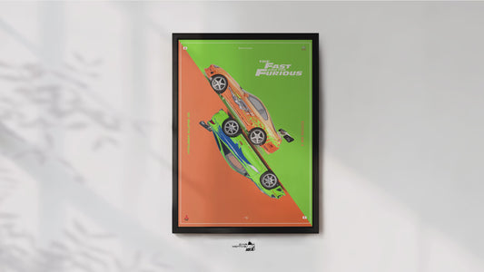"Fast & Furious" - Toyota Supra MK 4 (1993) VS. Mitsubishi Eclipse GS (1995) - VECTOR ART