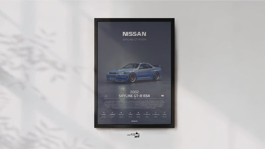 Nissan Skyline GT-R R34 (2002) - 3D RENDER STUDIO 3/4 SIDE