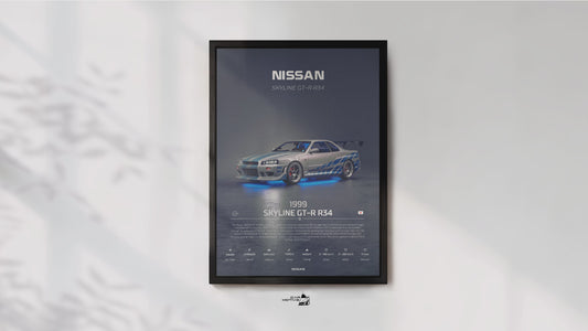 Nissan Skyline GT-R R34 (1999) - 3D RENDER STUDIO 3/4 SIDE