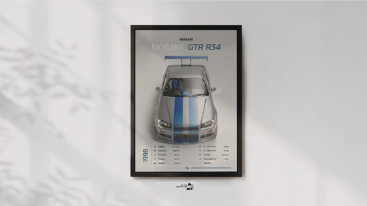 Nissan Skyline GTR-R34 (1999) - 3D RENDER STUDIO TOP VIEW